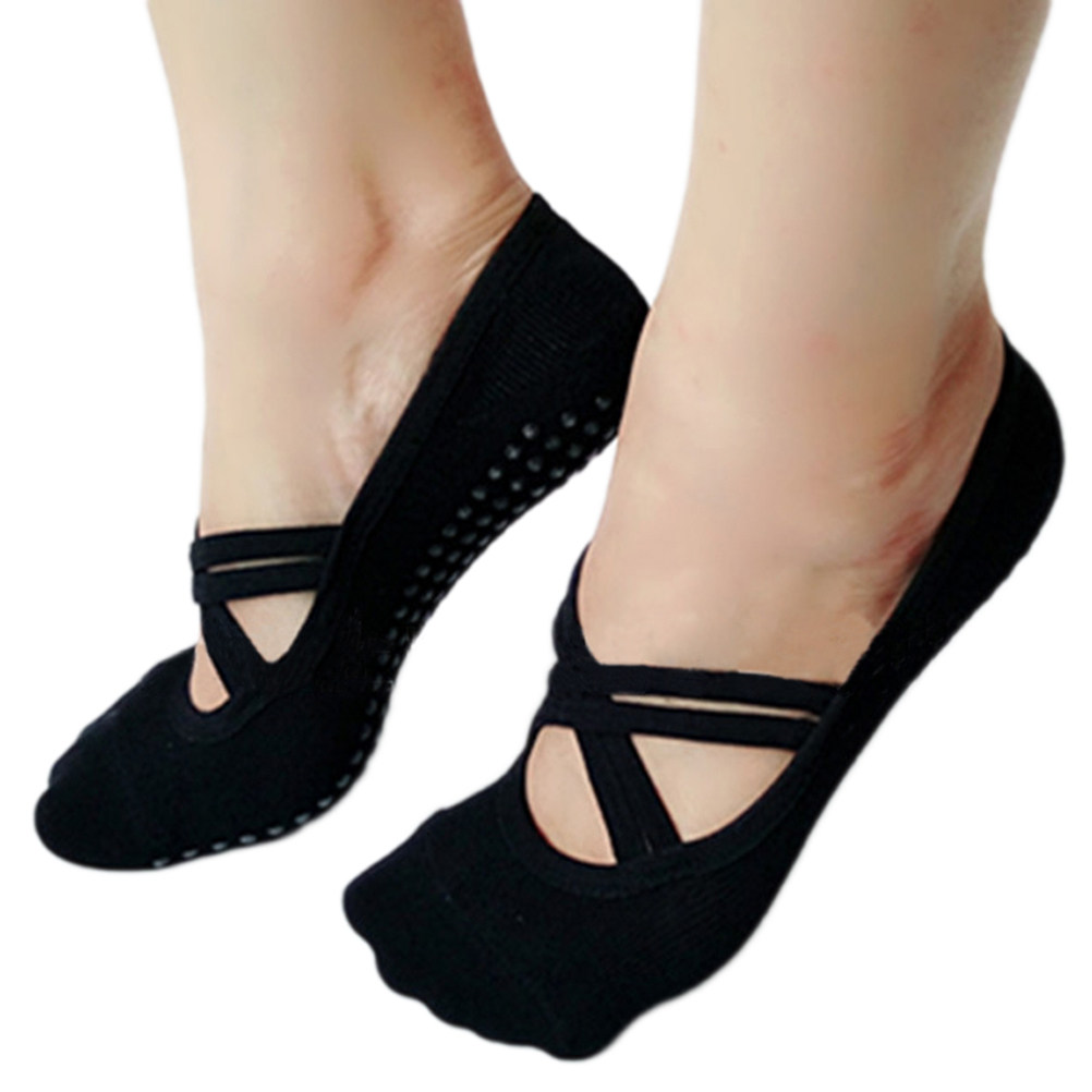 Pilates Yoga Grip Socks - Yoga Socks Women Black Non Skid