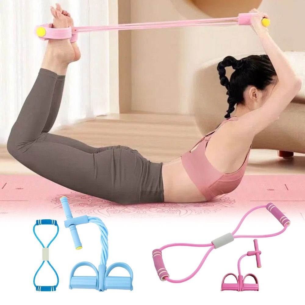 Pilates Yoga Board - 6-Tube Resistance Bands Fitness Equipment Set