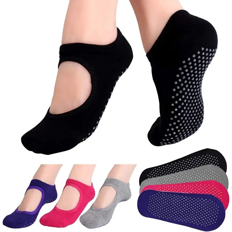 Pilates Yoga Gym - Backless Non-slip Fitness Yoga Socks Cotton