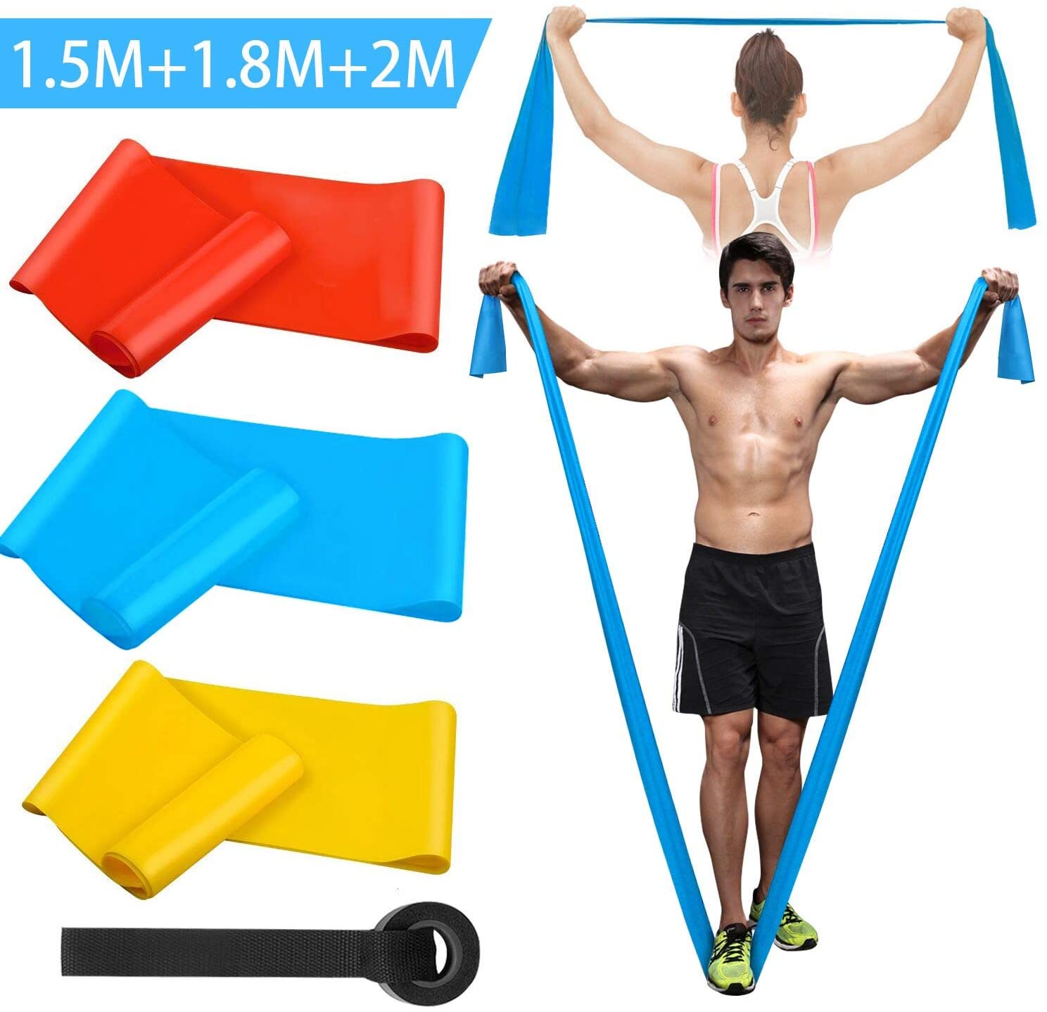 Elastic Fitness Bands 3Pcs Res - Pilates Yoga Board review and price