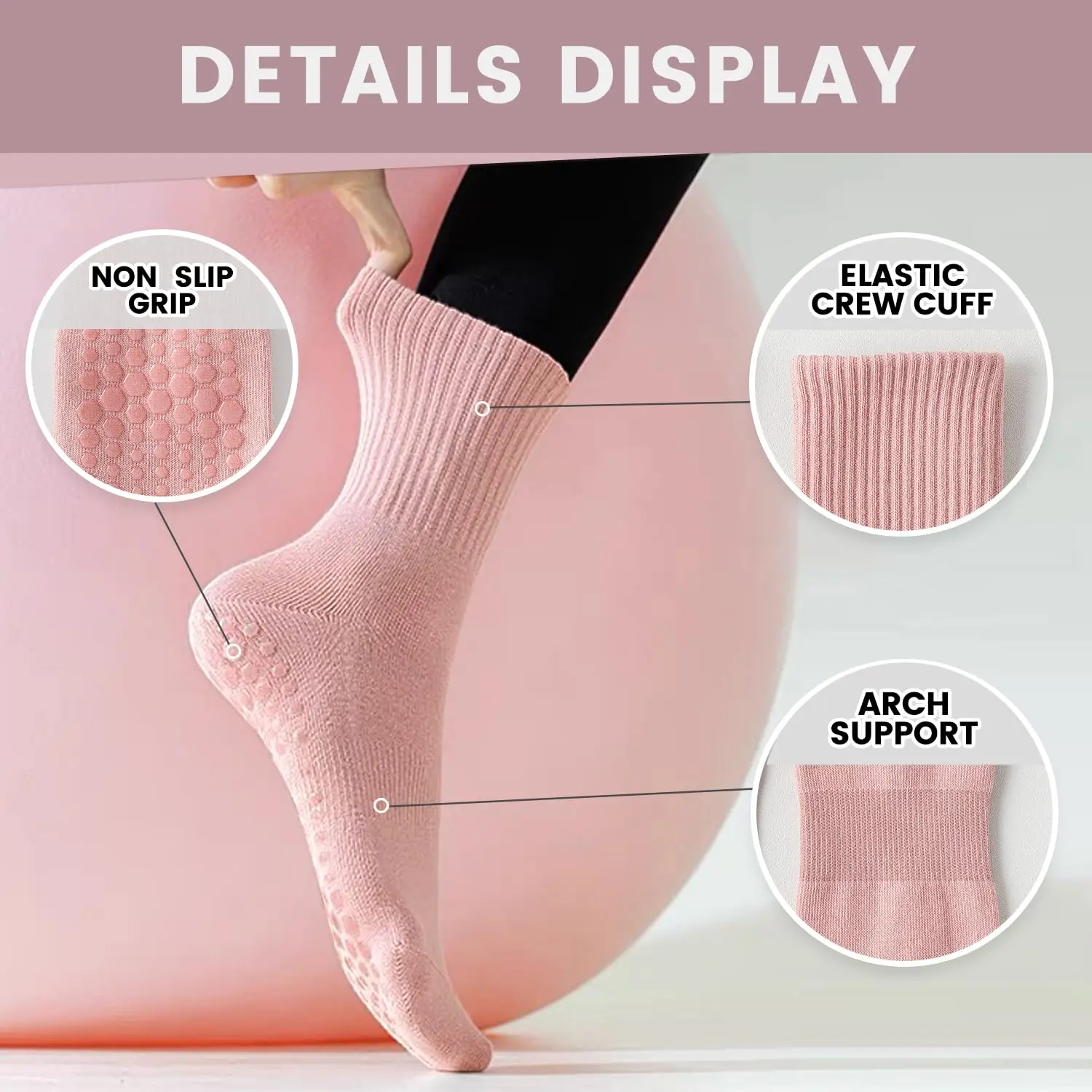 4 pairs of women's yoga socks, - Pilates Yoga Grip Socks review and price