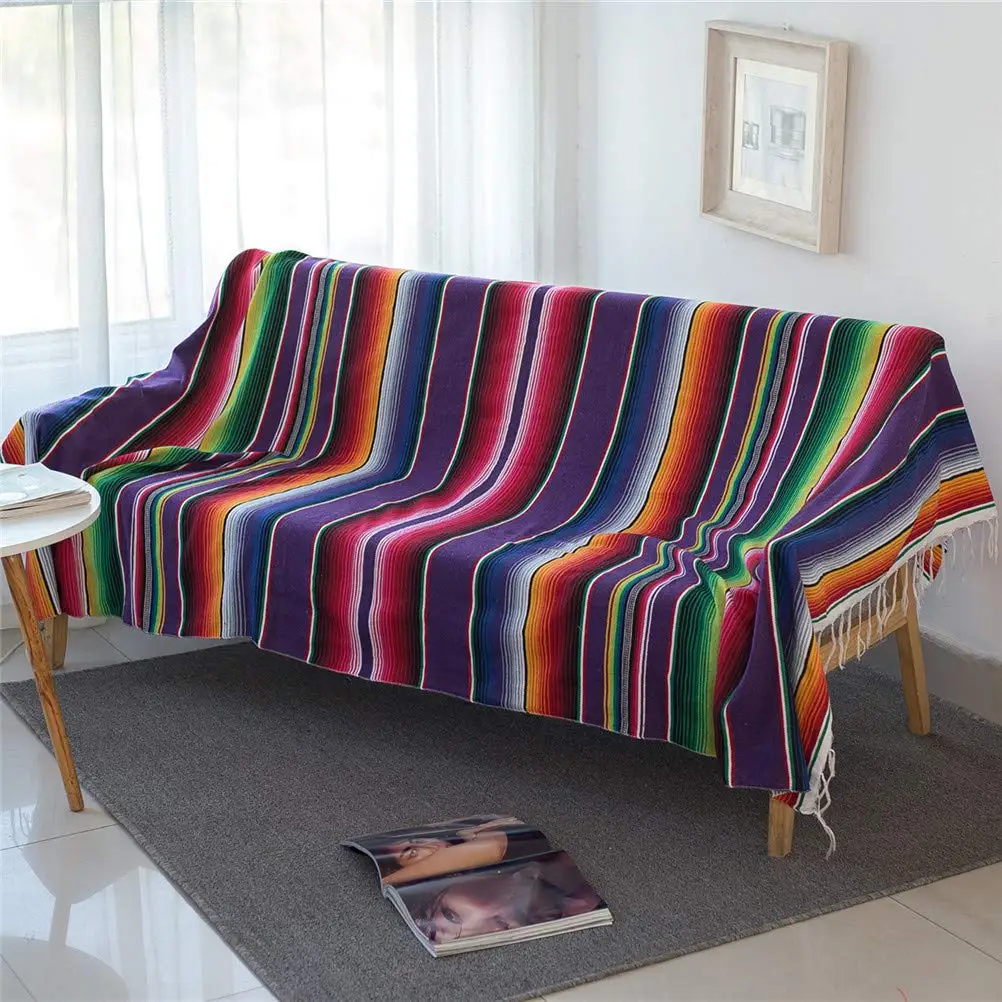 Mexican Tassel Blanket Multi B - Pilates Yoga Towel review and price