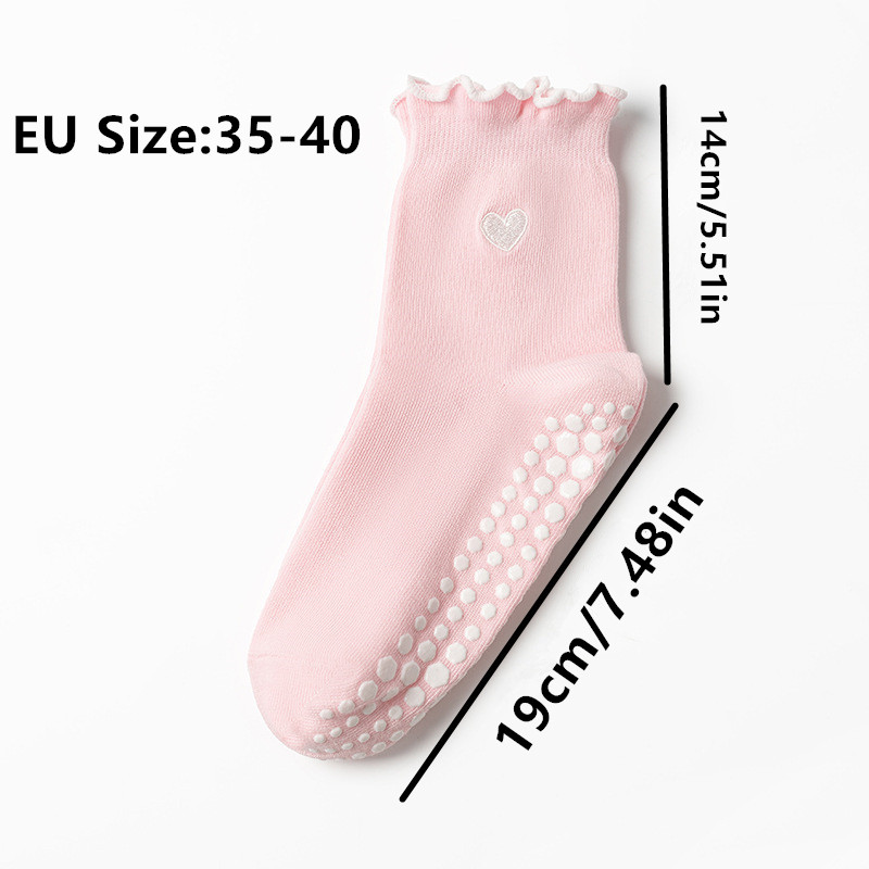 3 Pairs Women Heart Pattern Fr - Pilates Yoga Grip Socks review and price