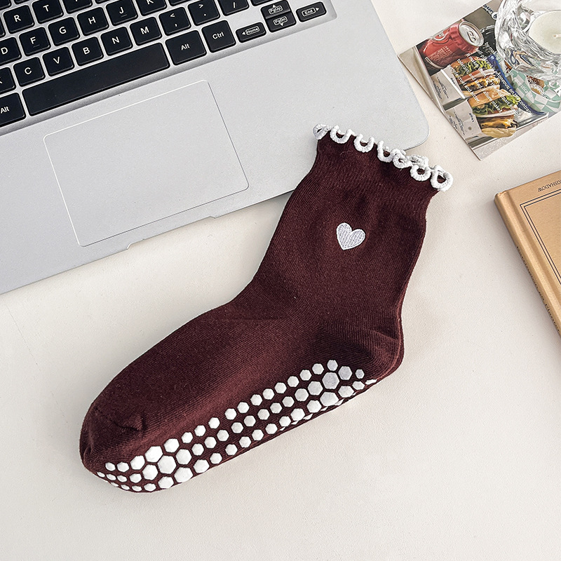 3 Pairs Women Heart Pattern Fr - Pilates Yoga Grip Socks review and price