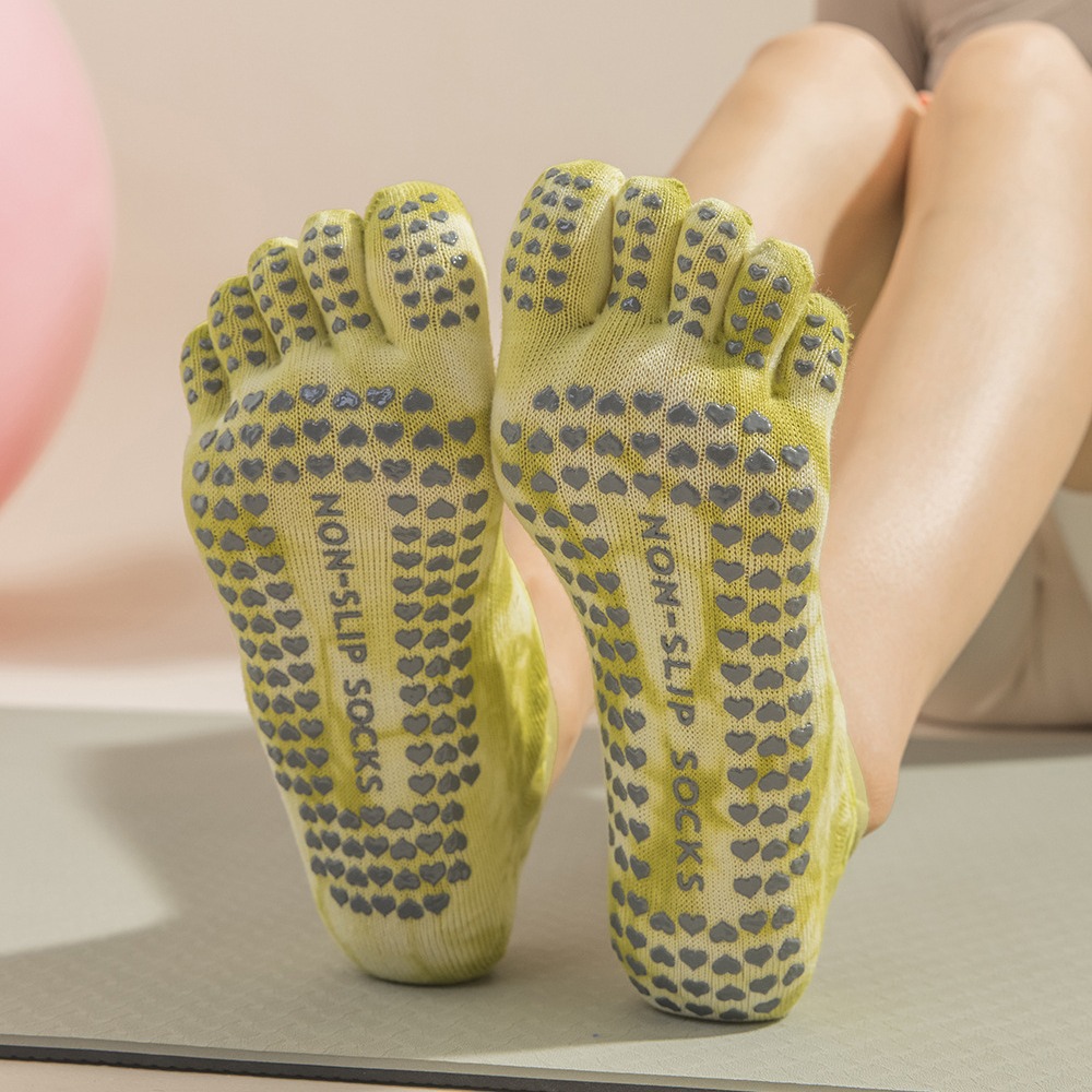 Women's Tie-Dye Five-Finger Gr - Pilates Yoga Grip Socks review and price